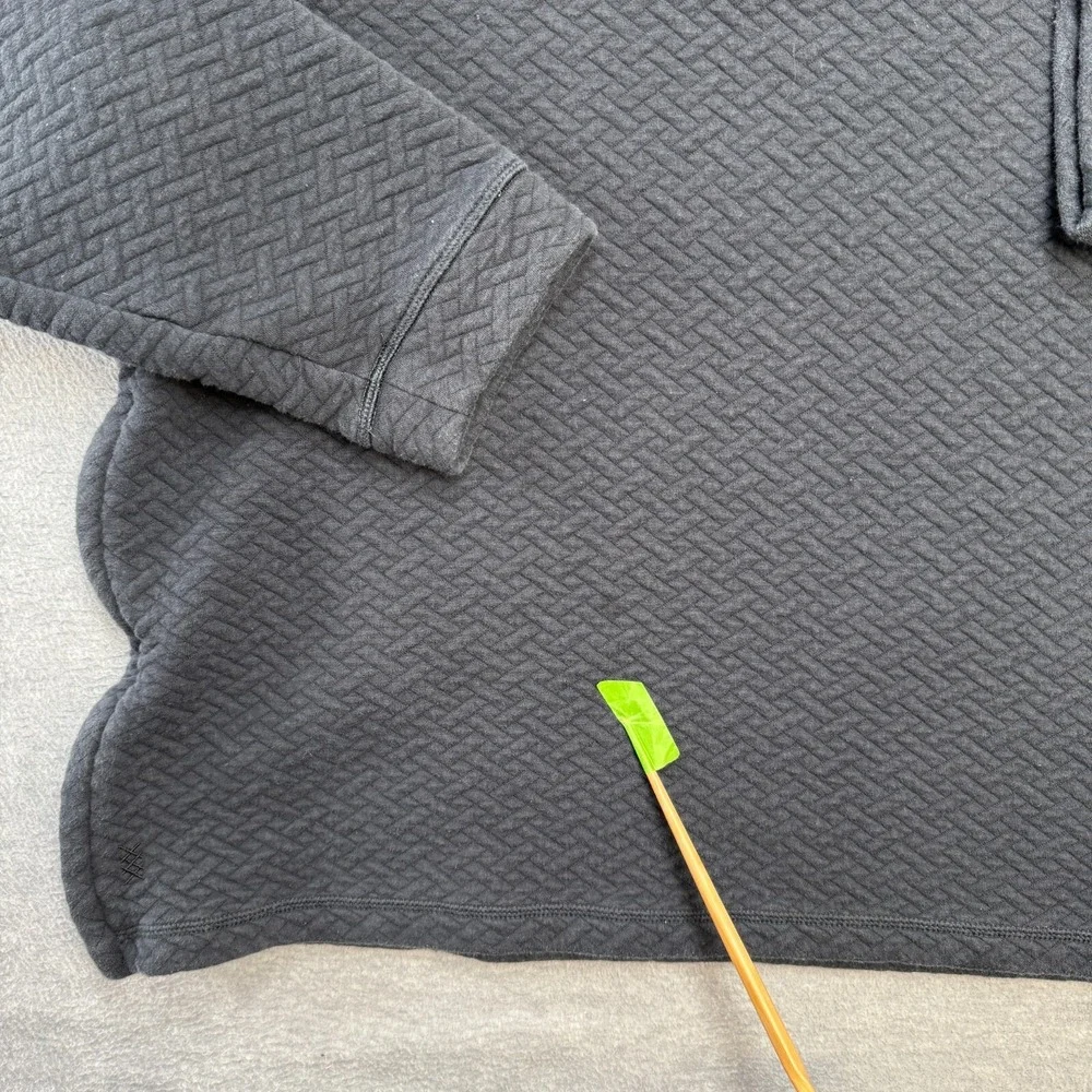 Rhone Sweater Mens‎ 2XL Faded Charcoal Black Weekender Quilted 1/4 Snap Pullover